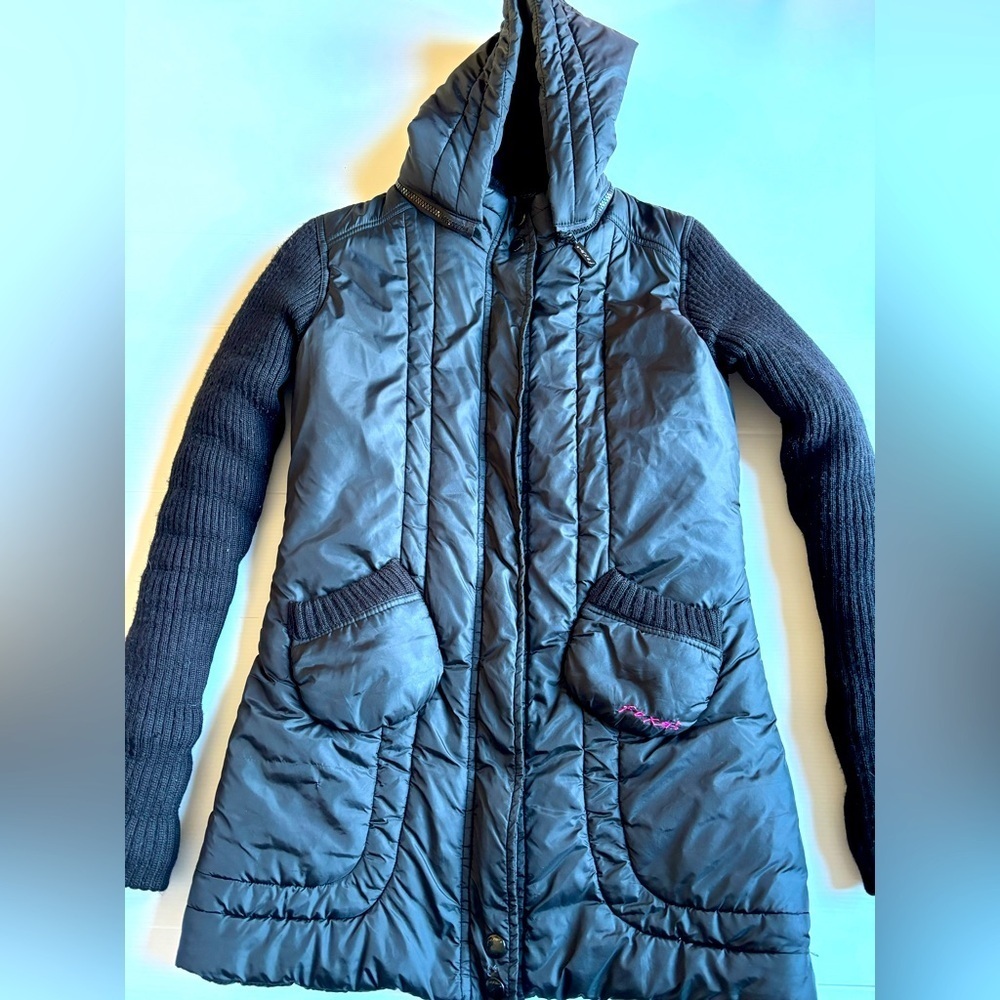 Foxy Black Winter Coat Y2K Medium